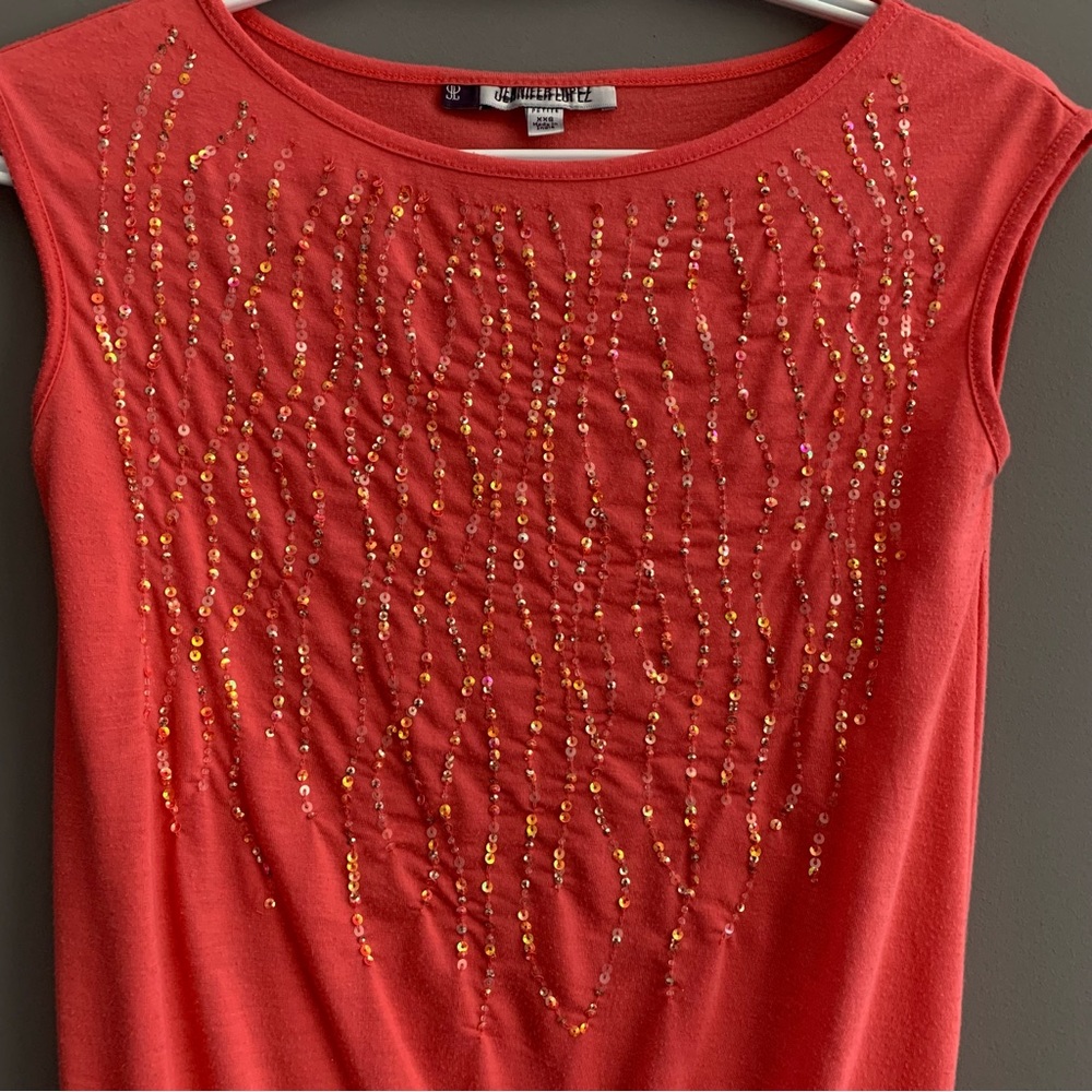 Jennifer Lopez Petite XXS Pink Sequinned Top - Picture 2 of 9